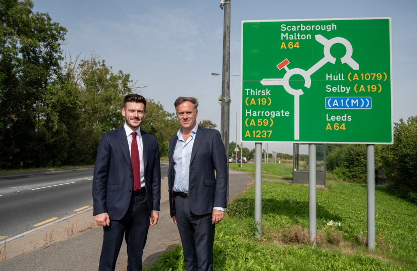 Keane Duncan and Julian Sturdy MP near York's Outer Ring Road