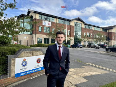 Keane Duncan outside North Yorkshire Police's Headquarters in Northallerton